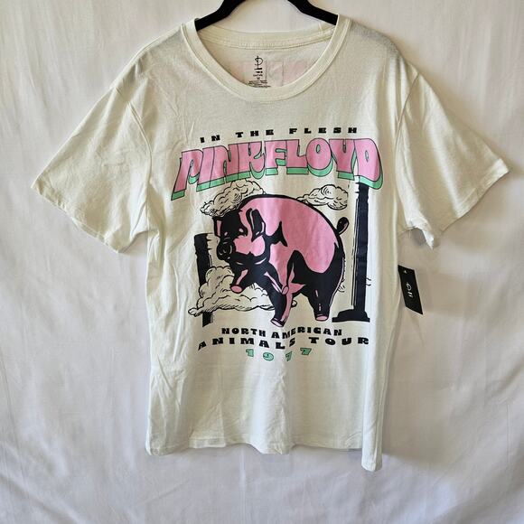 Pink Floyd Retro Shirt Reproduction 1977 Concert Tee White Medium - Picture 1 of 7